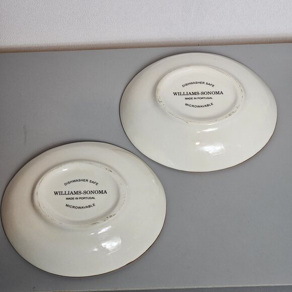 William Sonoma Tuscan Appetizer Plate Ceramic Portugal Oval Oil Dip Dish 5 inch - Picture 4 of 6